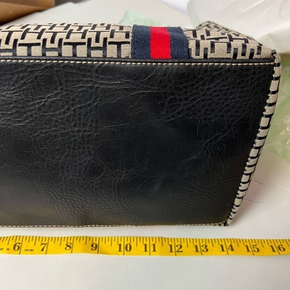 Vintage Tommy Hilfiger Faux Leather Canvas Bag - Picture 10 of 13